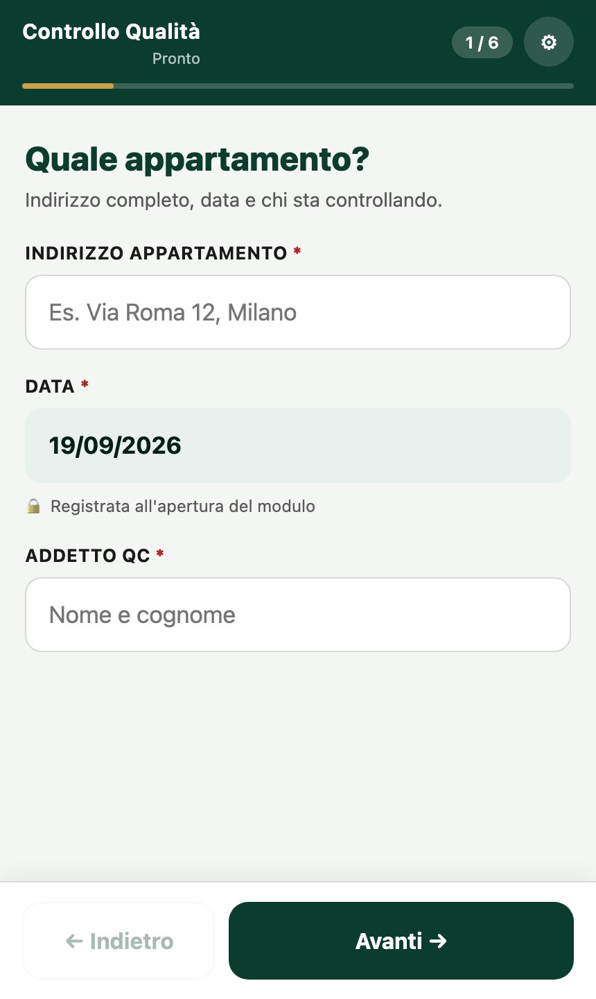 Modulo controllo qualità pulizie